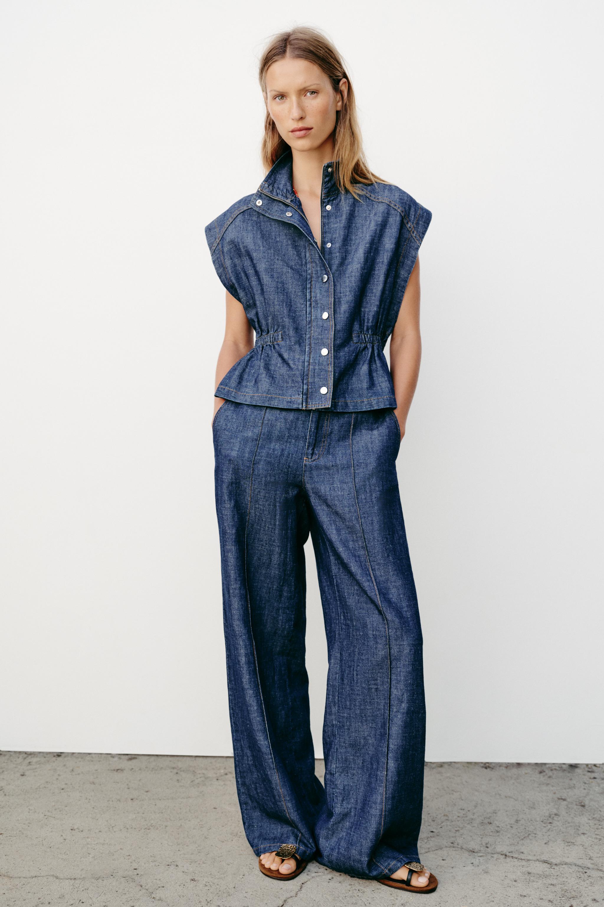 LINEN BLEND STRAIGHT LEG PANTS